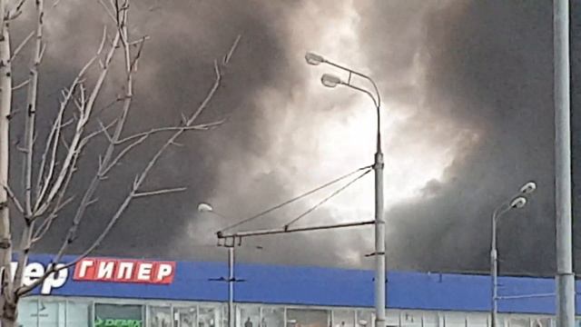 Пожар на Варшавском шоссе. 13 декабря 2019. Вертолёт. смотреть онлайн