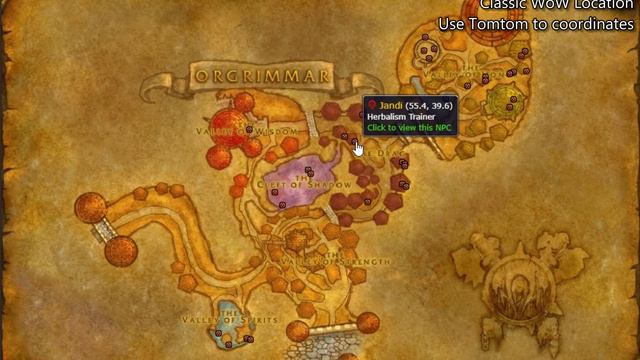 Orgrimmar Herbalism Trainer Location Classic WoW смотреть онлайн
