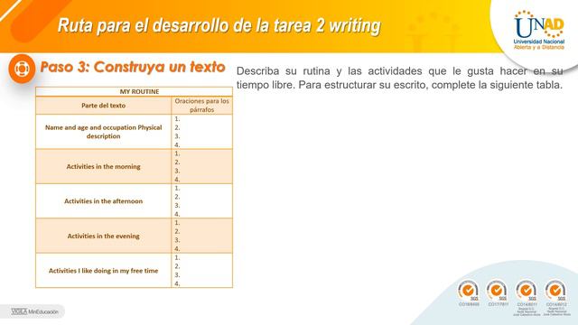 Task 2 - Writing. Ingles A1 - UNAD смотреть онлайн