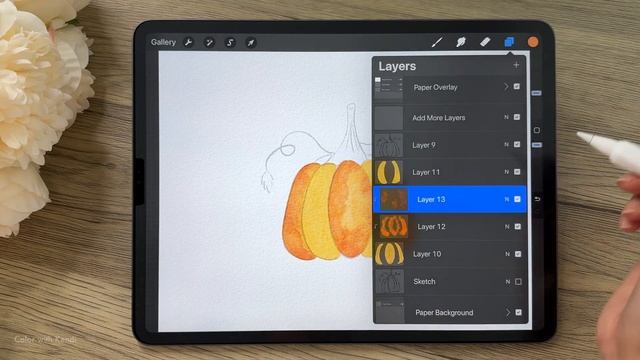 Digital watercolor in PROCREATE ? (paint a pumpkin on your iPad!) смотреть онлайн