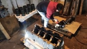 сборка двс ямз 7511 часть5 толкатели, распредвал, коленвал.