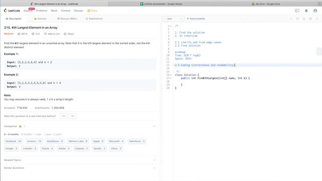 Apple Coding Interview Question | Leetcode 215 | kth Largest Element in Array смотреть онлайн
