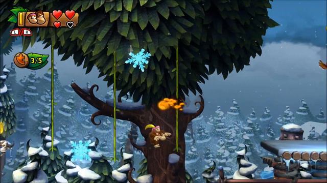 Donkey Kong Country: Tropical Freeze - 100% Walkthrough - 6-5 Forest Folly (Puzzle Pieces and KONG) смотреть онлайн
