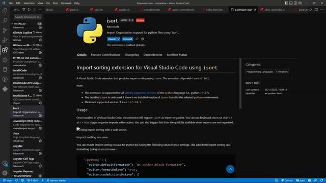 My VScode extensions for Ruby on rails development смотреть онлайн