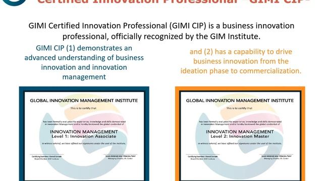 Certified Innovation Professional -GIMI CIP- | Global Innovation Management Institute смотреть онлайн