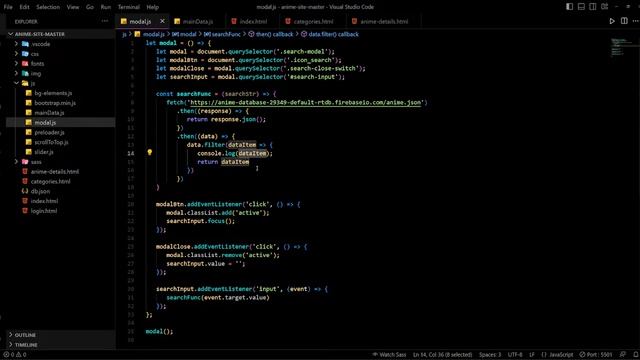 Живой поиск для сайта на JS. Интенсив «Сайт аниме на JS» — день 3 смотреть онлайн