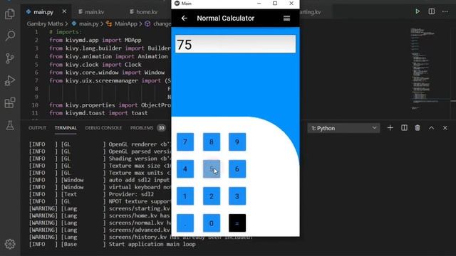 an ongoing Project Of a Calculator App Made Of Kivy, Kivymd and Python смотреть онлайн