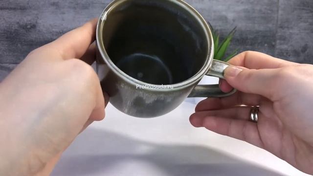 Чашка для капучино 350мл Агава Kunstwerk Agave серо-зеленая матовая арт 1031240 смотреть онлайн
