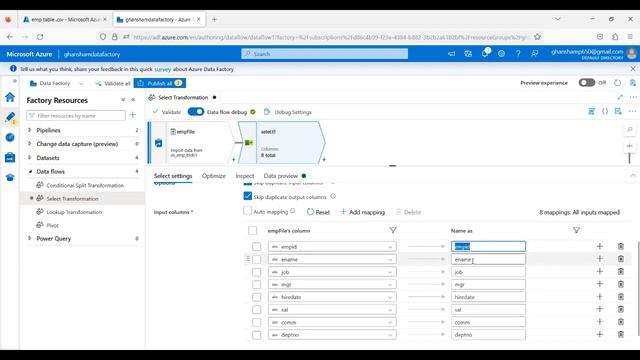 Select Transformation | Data Flows | Azure Data Factory (ADF) | Azure Data Engineer (ADE) смотреть онлайн