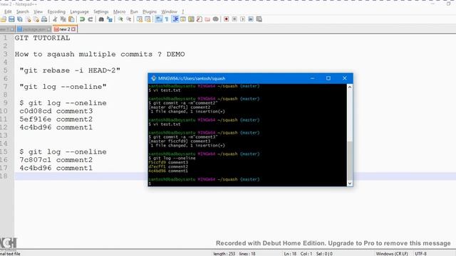 TAMIL HOW TO SQUASH MULTIPLE COMMITS GIT DEMO смотреть онлайн