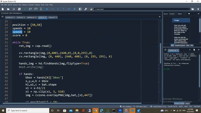 bat and ball game AI | Computer vision شرح عربي смотреть онлайн