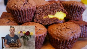 Шоколадные кексы с заварным кремом. ШОКОЛАДНЫЕ КЕКСЫ С НАЧИНКОЙ ВНУТРИ