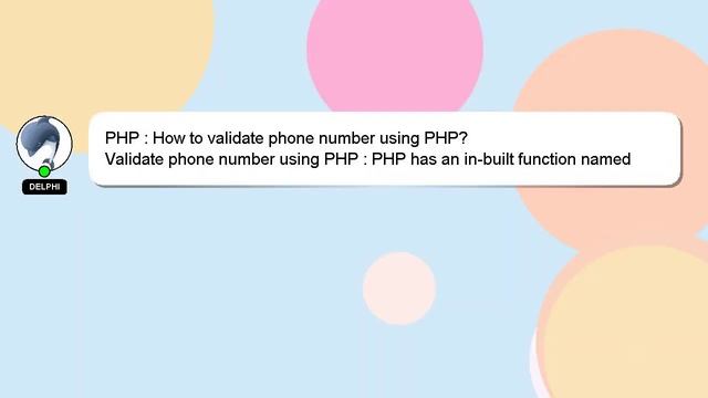 PHP : How to validate phone number using PHP? смотреть онлайн