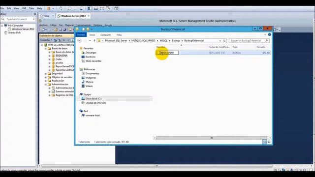 Buckup Diferencial de una Base de Datos en Sql Server 2014 y máquina virtual windows server 2012 смотреть онлайн