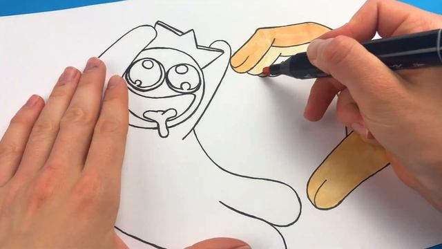 How To Draw Rainbow Friends Finger Heart Fancy Refill. Drawing ROBLOX with Sketch Markers смотреть онлайн
