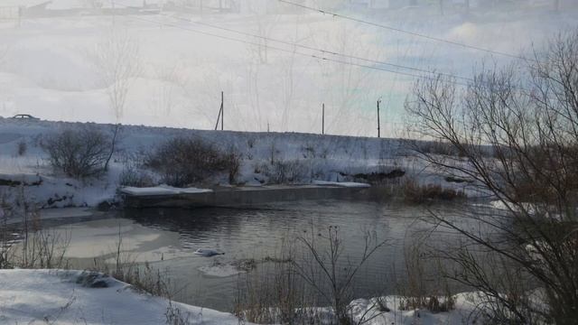 Село Завьялово. Завьяловский водопад зимой. Новосибирская область Тогучинский район.. смотреть онлайн