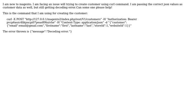 Magento: Unable to create customer using curl command (2 Solutions!!) смотреть онлайн