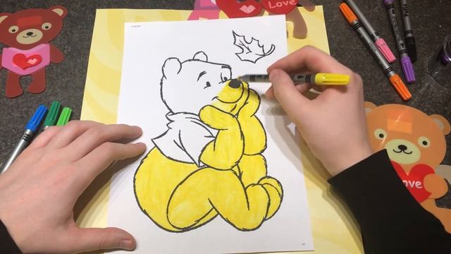 Раскрашиваем Цветными Маркерами Винни Пуха смотреть онлайн