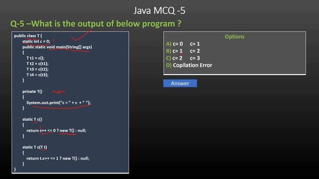 Java MCQ-5 Java static based question answer - 5 смотреть онлайн