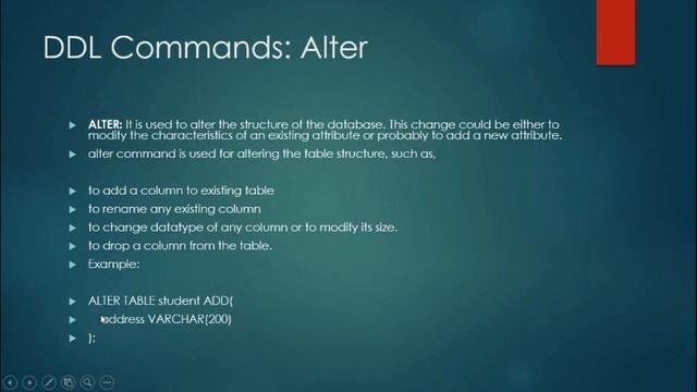DDL commands in SQL with examples смотреть онлайн