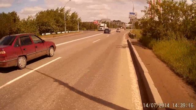 Развязка Калина - съезд на Егоршинский подход на велосипеде. смотреть онлайн