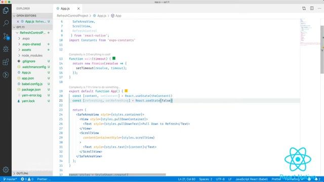 ADD PULL TO REFRESH CONTROL USING REACT NATIVE IN 1 MINUTE смотреть онлайн