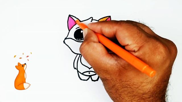 How to Draw a Fox | फॉक्स ड्राइंग आसान | Simple Easy Fox Drawing | Distinguish Art смотреть онлайн