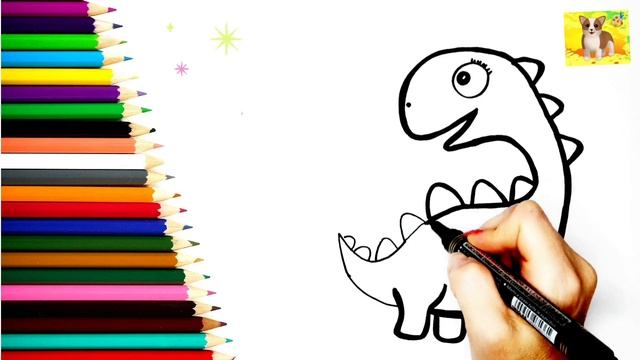 Как нарисовать ДИНОЗАВРА.Просто рисовать ДИНОЗАВРА#милыерисунки# смотреть онлайн