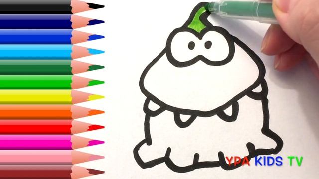 Раскраска для детей Ам Ням. Мультик - Раскраска. Учим цвета смотреть онлайн