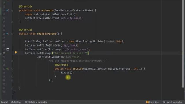 Exit Alert Dialog on Back Pressed || #AndroidStudio смотреть онлайн