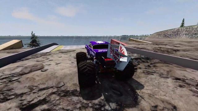 BeamNG Grave Digger, Megalodon Epic Stunts and long jumps challenges смотреть онлайн