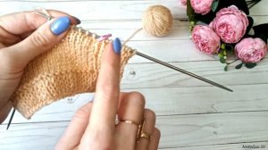 Планка полой резинкой. Выравнивание укороченными рядами. Петля под пуговицу.