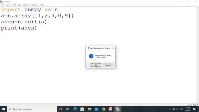 74. How do we sort an array in Python? смотреть онлайн