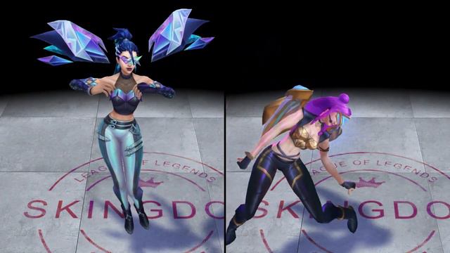 KDA ALL OUT KaiSa Vs KDA KaiSa Skin Comparison Spotlight