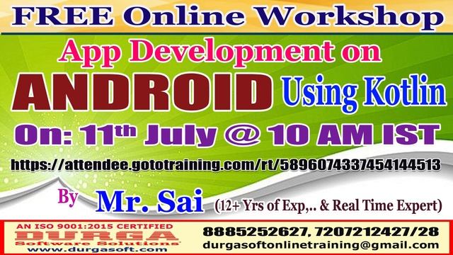 App Development on ANDROID Using Kotlin (FREE Online Workshop) @ DURGASOFT смотреть онлайн