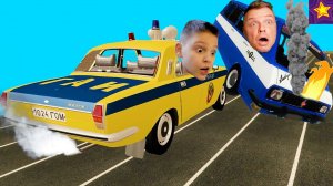 ЕДЕМ на Советских МАШИНАХ за ПОЛИЦИЮ в GTA!!! Игорь и ПАПА за ГАИ в ГТА