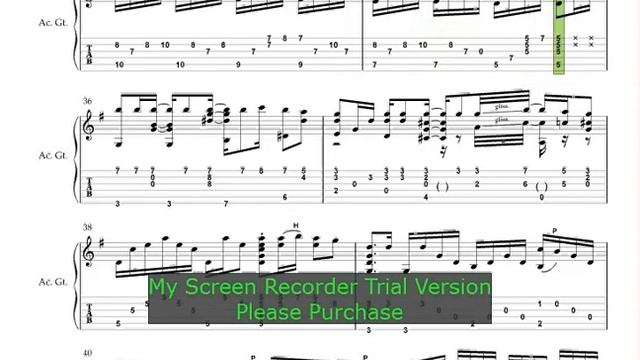 Toquinho - Aquarela sheet and tabs for solo classical guitar rough draft смотреть онлайн