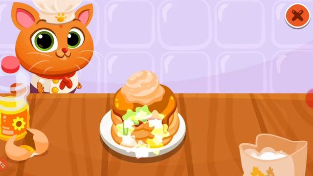 Готовлю еду для клиентов в крутой игре Bubbu Restourant