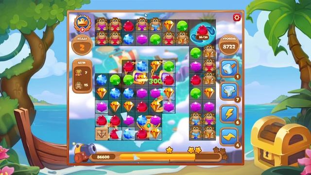Как пройти уровень 8722 игры Сокровища Пиратов смотреть онлайн
