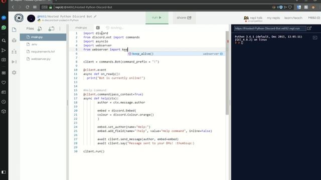 How to host your Python Discord Bot for FREE 24/7 with Repl.it | Part 1 смотреть онлайн