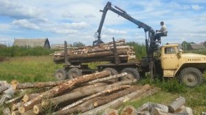 Блог 3 Работа за 2 недели. Пилим, КОЛЕМ, грузим, ВОЗИМ. Лесовоз УРАЛ!