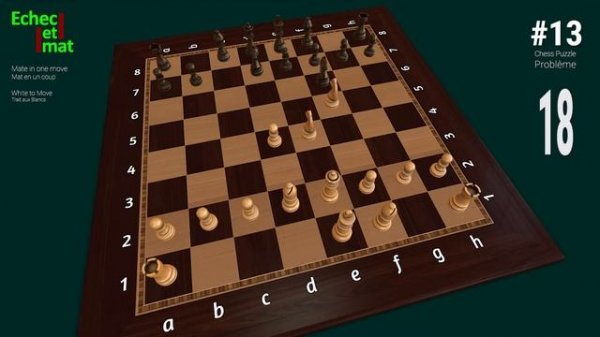 #13 Daily Chess Puzzle [mate in 1 move] Problem with 3D solution | Checkmate