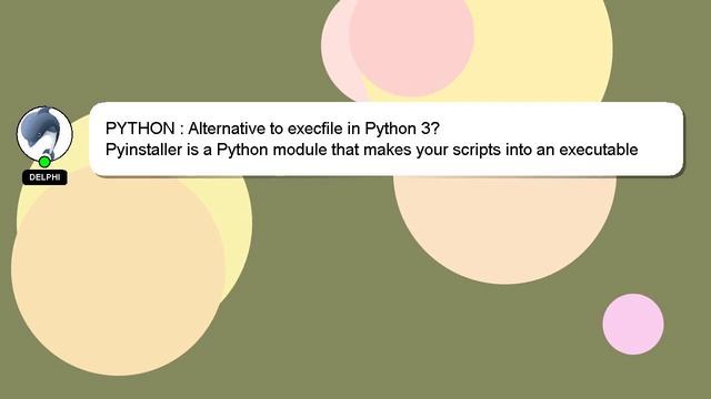 PYTHON : Alternative to execfile in Python 3? смотреть онлайн