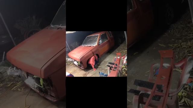 1995 Nissan hardbody d21 pickup truck bodywork and paint. Before and after. Red with flakes k2400 смотреть онлайн