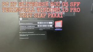 PC HP ELITEDESK 800 G3 SFF DEKSTOP