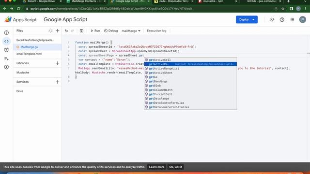 Google App Script - Mail Merge смотреть онлайн