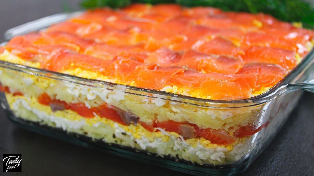 Слоеный Салат с Красной Рыбой На Праздник! смотреть онлайн