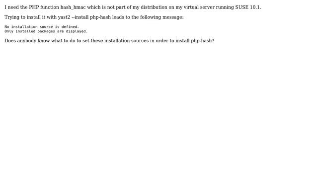 DevOps & SysAdmins: Installing php-hash on SUSE 10.1 смотреть онлайн