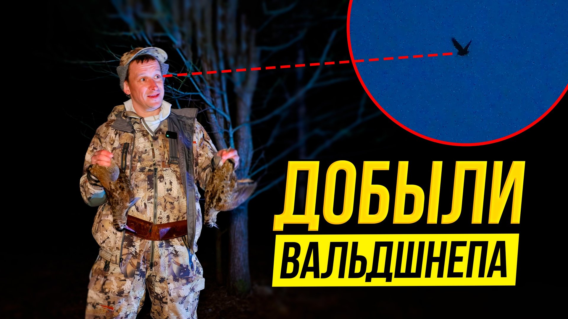 СУПЕР-ОХОТА на вальдшнепа! ВАЛЬДШНЕП НА ТЯГЕ - видео выстрела с прицела смотреть онлайн