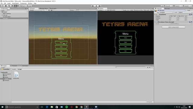 Tetris Arena - Creazione Menu di gioco (Unity 3d) смотреть онлайн